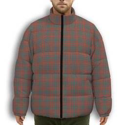 ScotsTee Shop Scottish Matheson Ancient Premium Tartan Collar Down Jacket Winter White Duck Down Plaid