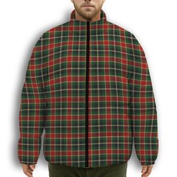 ScotsTee Shop Scottish MacLachlan 3 Premium Tartan Collar Down Jacket Winter White Duck Down Plaid