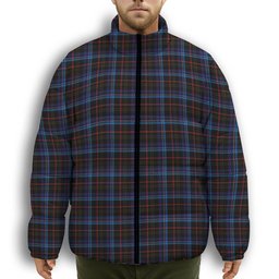 ScotsTee Shop Scottish Kennedy Irish Premium Tartan Collar Down Jacket Winter White Duck Down Plaid