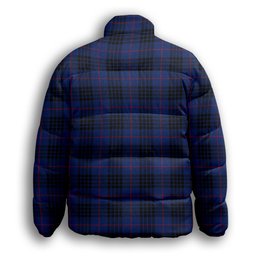 ScotsTee Shop Scottish Morgan Modern Premium Tartan Collar Down Jacket Winter White Duck Down Plaid