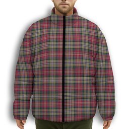 ScotsTee Shop Scottish Lasting Premium Tartan Collar Down Jacket Winter White Duck Down Plaid
