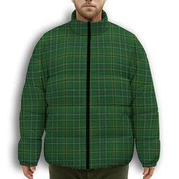ScotsTee Shop Scottish Wexford County Premium Tartan Collar Down Jacket Winter White Duck Down Plaid