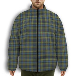 ScotsTee Shop Scottish McClellan Ancient Premium Tartan Collar Down Jacket Winter White Duck Down Plaid