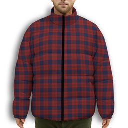 ScotsTee Shop Scottish Wotherspoon Premium Tartan Collar Down Jacket Winter White Duck Down Plaid