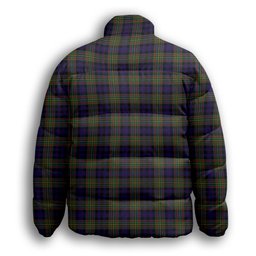 ScotsTee Shop Scottish MacLellan Modern Premium Tartan Collar Down Jacket Winter White Duck Down Plaid
