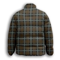 ScotsTee Shop Scottish Graham of Menteith Weathered Premium Tartan Collar Down Jacket Winter White Duck Down Plaid