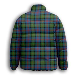 ScotsTee Shop Scottish MacLennan Ancient Premium Tartan Collar Down Jacket Winter White Duck Down Plaid