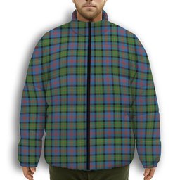 ScotsTee Shop Scottish MacLennan Ancient Premium Tartan Collar Down Jacket Winter White Duck Down Plaid