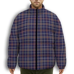 ScotsTee Shop Scottish Yamaha Marine Best In Class Premium Tartan Collar Down Jacket Winter White Duck Down Plaid