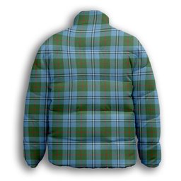 ScotsTee Shop Scottish Irvine of Glentulchan Modern Premium Tartan Collar Down Jacket Winter White Duck Down Plaid