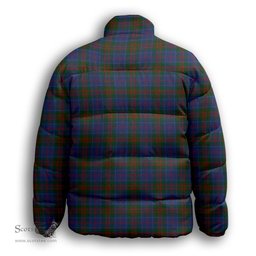 ScotsTee Shop Scottish Stewart of Appin 2 Premium Tartan Collar Down Jacket Winter White Duck Down Plaid
