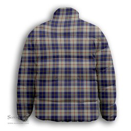 ScotsTee Shop Scottish MacRae of Conchra Premium Tartan Collar Down Jacket Winter White Duck Down Plaid
