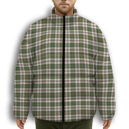 ScotsTee Shop Scottish Hay Dress Modern Premium Tartan Collar Down Jacket Winter White Duck Down Plaid