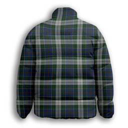 ScotsTee Shop Scottish McInnes Dress Premium Tartan Collar Down Jacket Winter White Duck Down Plaid