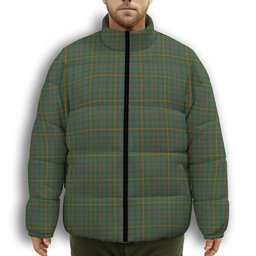 ScotsTee Shop Scottish Hall Ancient Premium Tartan Collar Down Jacket Winter White Duck Down Plaid