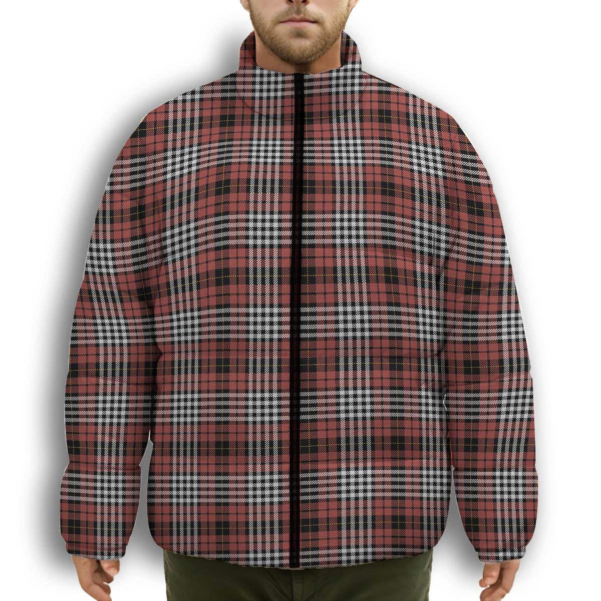 ScotsTee Shop Scottish Little of Morton Rigg Ancient Premium Tartan Collar Down Jacket Winter White Duck Down Plaid
