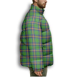 ScotsTee Shop Scottish New Mexico Premium Tartan Collar Down Jacket Winter White Duck Down Plaid