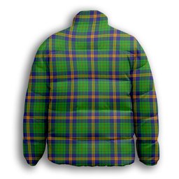 ScotsTee Shop Scottish New Mexico Premium Tartan Collar Down Jacket Winter White Duck Down Plaid