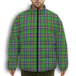 ScotsTee Shop Scottish New Mexico Premium Tartan Collar Down Jacket Winter White Duck Down Plaid