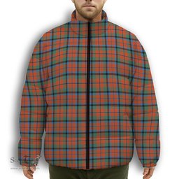 ScotsTee Shop Scottish MacNaughton Ancient Premium Tartan Collar Down Jacket Winter White Duck Down Plaid