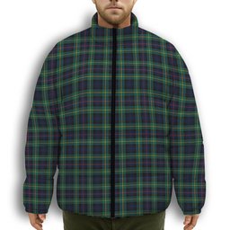 ScotsTee Shop Scottish McLeod of Skye Modern Premium Tartan Collar Down Jacket Winter White Duck Down Plaid