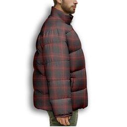 ScotsTee Shop Scottish Killin Premium Tartan Collar Down Jacket Winter White Duck Down Plaid
