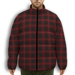 ScotsTee Shop Scottish Killin Premium Tartan Collar Down Jacket Winter White Duck Down Plaid