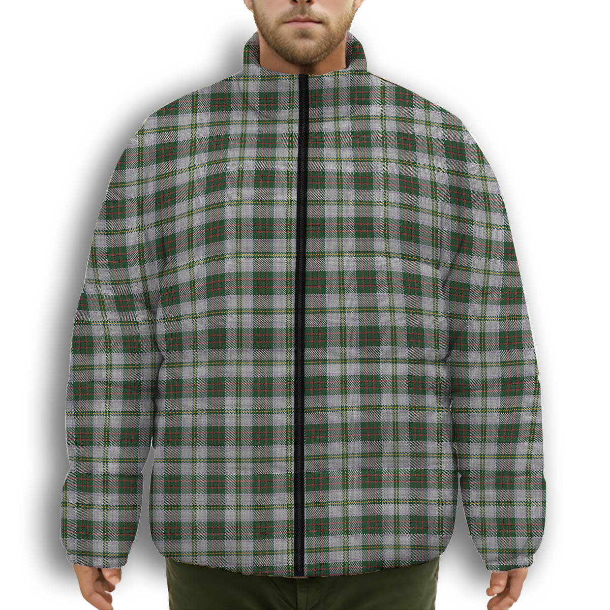 ScotsTee Shop Scottish Tailyour Dress 2 Premium Tartan Collar Down Jacket Winter White Duck Down Plaid