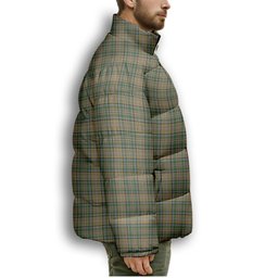 ScotsTee Shop Scottish O'Farrell Premium Tartan Collar Down Jacket Winter White Duck Down Plaid
