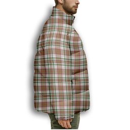 ScotsTee Shop Scottish McAlister Dress Ancient Premium Tartan Collar Down Jacket Winter White Duck Down Plaid