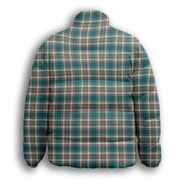ScotsTee Shop Scottish Livingstone Dress Ancient Premium Tartan Collar Down Jacket Winter White Duck Down Plaid