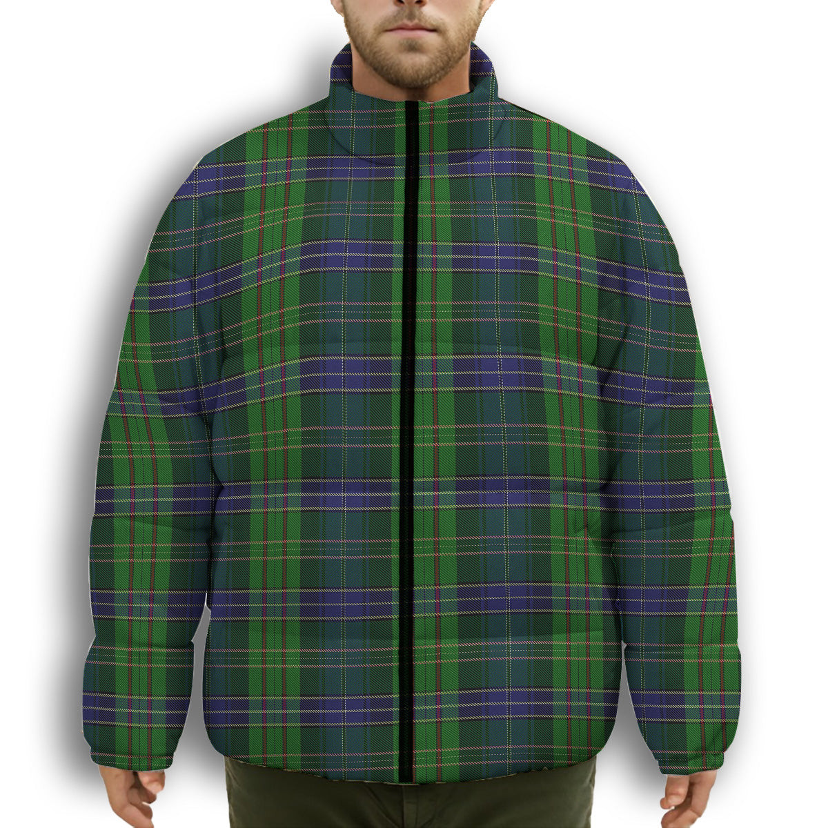 ScotsTee Shop Scottish Young, Melvina Premium Tartan Collar Down Jacket Winter White Duck Down Plaid