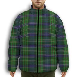 ScotsTee Shop Scottish Young, Melvina Premium Tartan Collar Down Jacket Winter White Duck Down Plaid