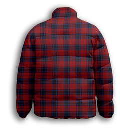 ScotsTee Shop Scottish Thomson Bonner Premium Tartan Collar Down Jacket Winter White Duck Down Plaid