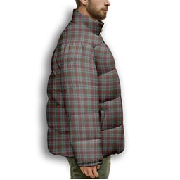 ScotsTee Shop Scottish Metcalf Premium Tartan Collar Down Jacket Winter White Duck Down Plaid