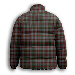 ScotsTee Shop Scottish Metcalf Premium Tartan Collar Down Jacket Winter White Duck Down Plaid