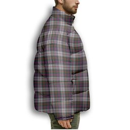 ScotsTee Shop Scottish MacDonald Dress Modern Premium Tartan Collar Down Jacket Winter White Duck Down Plaid