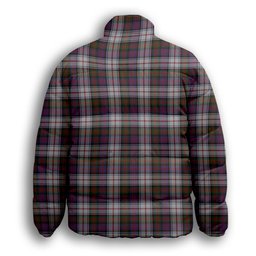 ScotsTee Shop Scottish MacDonald Dress Modern Premium Tartan Collar Down Jacket Winter White Duck Down Plaid