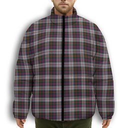ScotsTee Shop Scottish MacDonald Dress Modern Premium Tartan Collar Down Jacket Winter White Duck Down Plaid