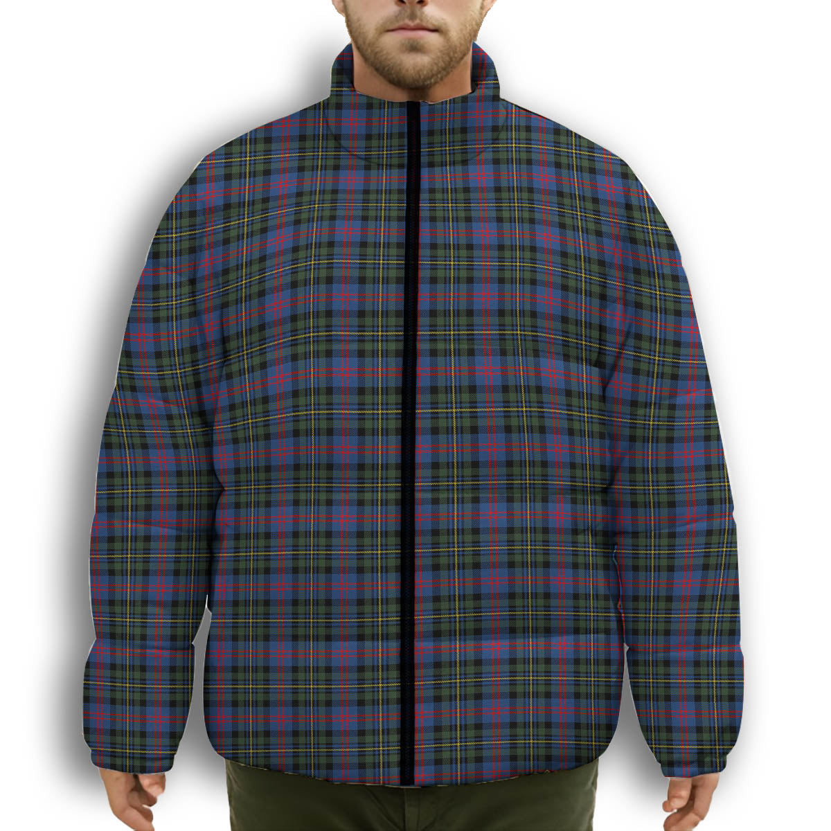ScotsTee Shop Scottish MacCallum of Berwick Modern Premium Tartan Collar Down Jacket Winter White Duck Down Plaid