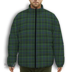 ScotsTee Shop Scottish Stewart Hunting 1 Premium Tartan Collar Down Jacket Winter White Duck Down Plaid