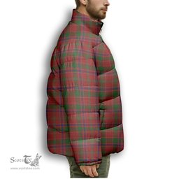 ScotsTee Shop Scottish Monroe Premium Tartan Collar Down Jacket Winter White Duck Down Plaid