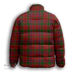 ScotsTee Shop Scottish Monroe Premium Tartan Collar Down Jacket Winter White Duck Down Plaid