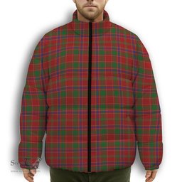 ScotsTee Shop Scottish Monroe Premium Tartan Collar Down Jacket Winter White Duck Down Plaid