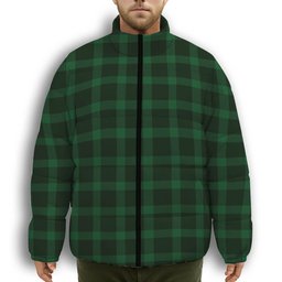 ScotsTee Shop Scottish MacKillen Hunting Premium Tartan Collar Down Jacket Winter White Duck Down Plaid