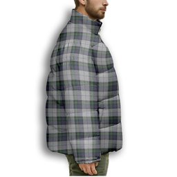 ScotsTee Shop Scottish MacKenzie Dress 3 Premium Tartan Collar Down Jacket Winter White Duck Down Plaid