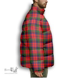 ScotsTee Shop Scottish MacCracken Modern Premium Tartan Collar Down Jacket Winter White Duck Down Plaid