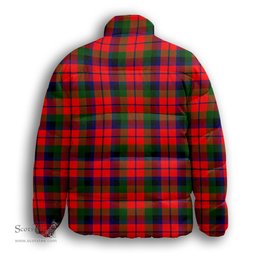 ScotsTee Shop Scottish MacCracken Modern Premium Tartan Collar Down Jacket Winter White Duck Down Plaid