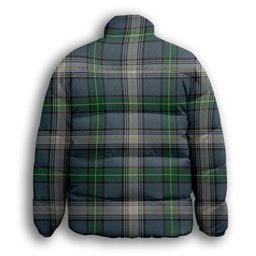 ScotsTee Shop Scottish McDowall Premium Tartan Collar Down Jacket Winter White Duck Down Plaid