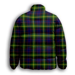 ScotsTee Shop Scottish Watson Modern Premium Tartan Collar Down Jacket Winter White Duck Down Plaid